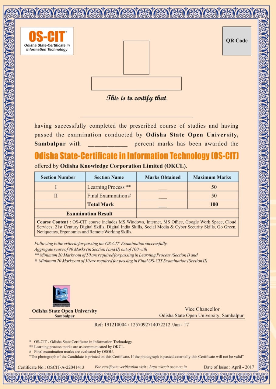 OS-CIT CERTIFICATE